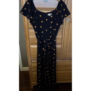 Ankle length Monteau Navy and Orange Jumpsuit. Medium